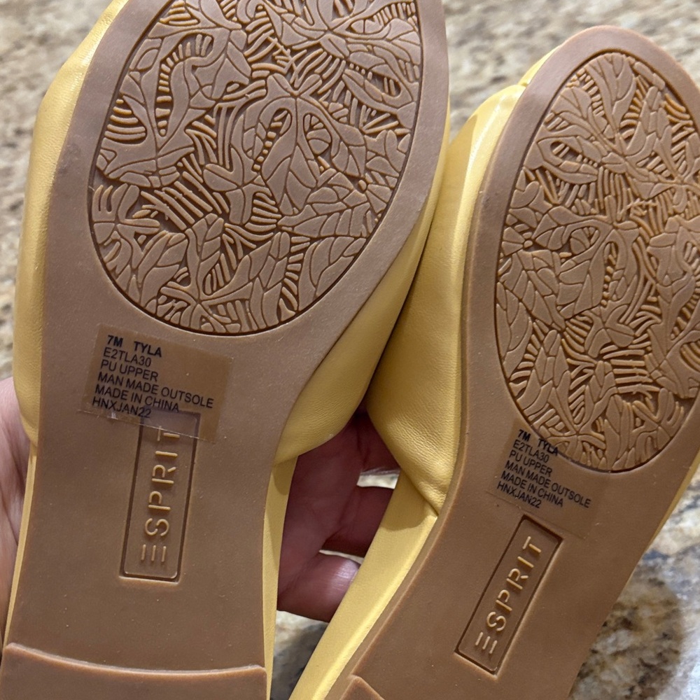 Esprit Women's Yellow Knot Slide Sandals - Picture 9 of 10